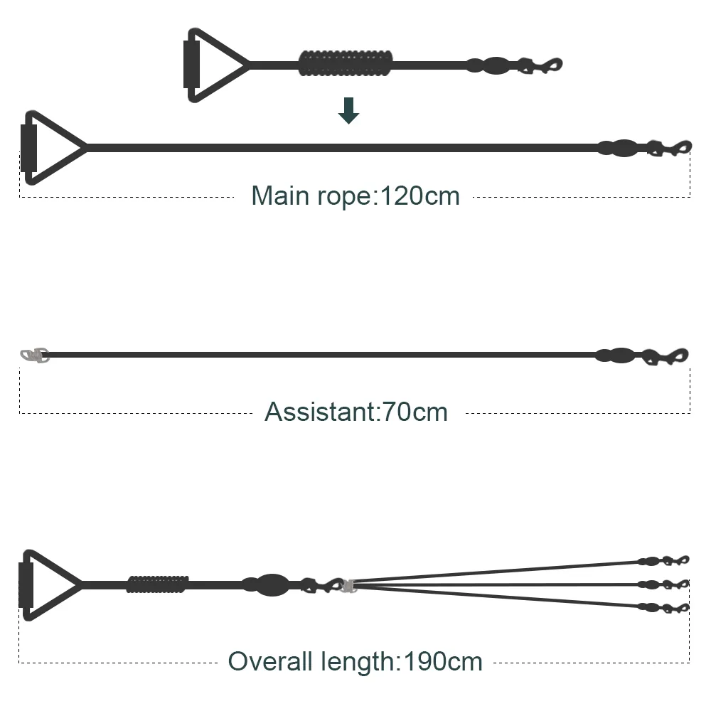 Ayrılabilir Pet Köpek Naylon Tasma Pet Kurşun Köpük Kolu 1 Tasma için 2 veya 3 Köpekler Chihuahua Pitbull Yuvarlak Uzun Kurşun Çekiş Halatı LJ201109