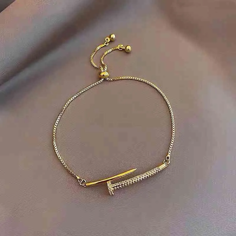14k véritable plaqué or bijoux de mode Zircon micro-incrusté élégant bracelets pour femme fête de vacances quotidien luxe BracelateQO6O