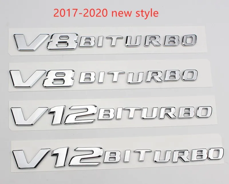 V8 V12 BITURBO Number Letters Rear Trunk Emblem Side Fender badge for Mercedes Benz C63 SL63 ML63 G63 amg2498