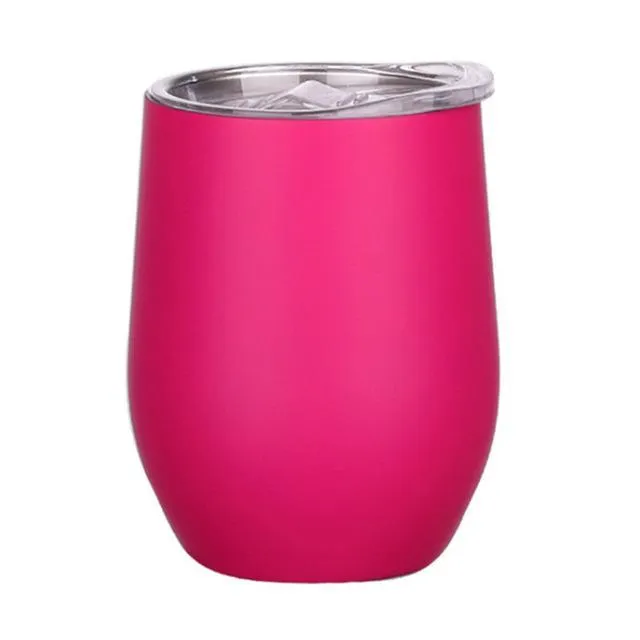 12 oz Yumurta Kupası Paslanmaz Çelik Tumbler Çift Duvar Su Şişesi Şarap Bardakları Bira Kupa Mutfak Bar Drinkware LID ile FY4318 Ücretsiz Kargo