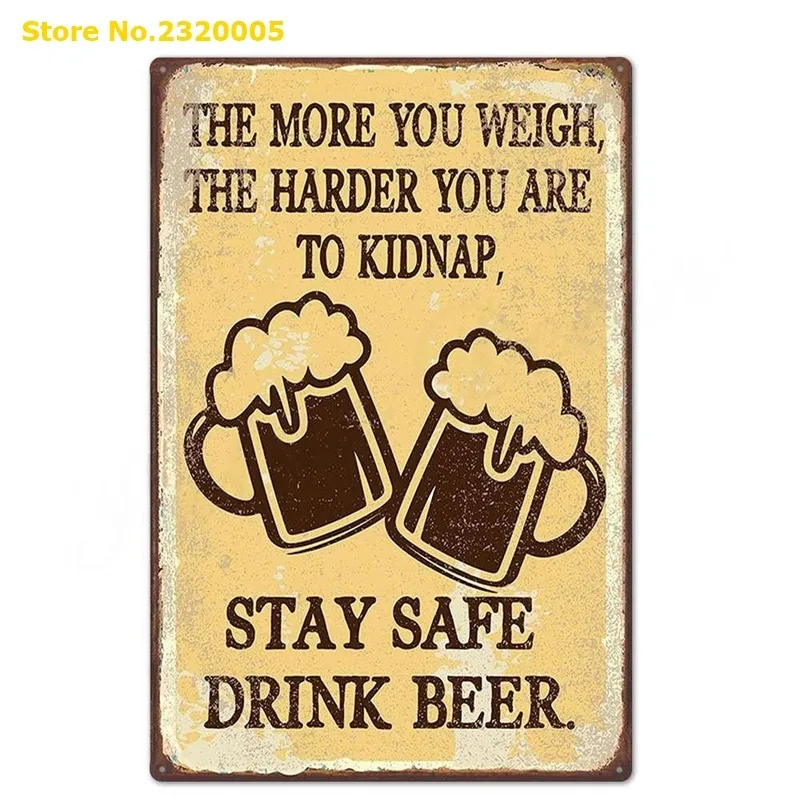 Placa de lata de cerveja vintage engraçado placa de sinal de metal decoração de parede para bar pub clube homem caverna pintura de ferro decorativa q11073090515