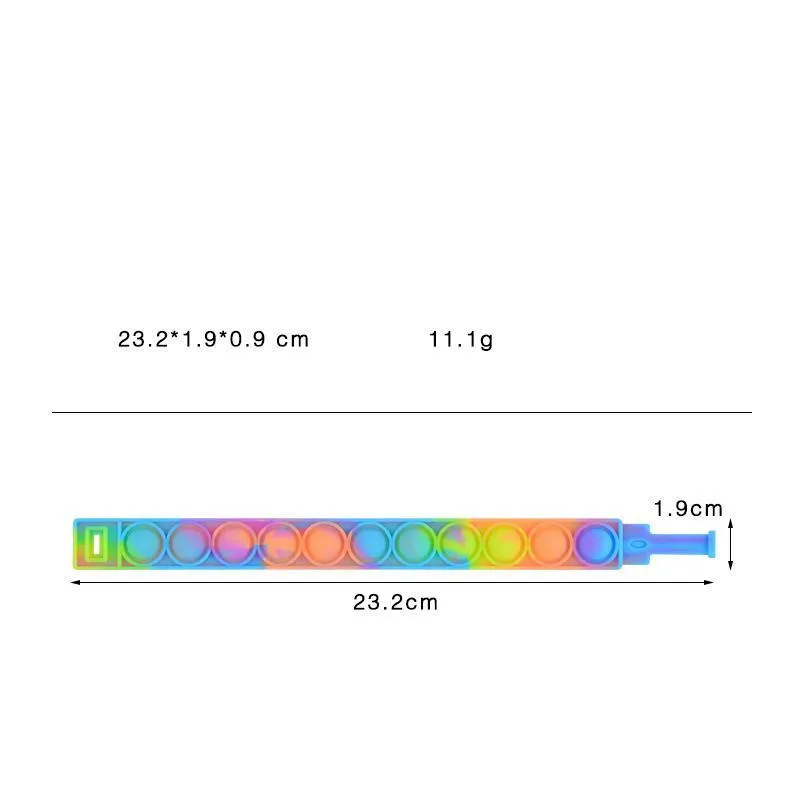 FedEx 전달 감압 장난감 팔찌 프레스 버블 감광 색상 변경 퍼즐 슈즈백티 아이들을위한 Fidget Vent Toys