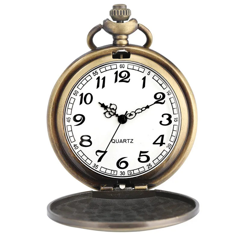 Bronzo 13 agosto 1896 State Design Uomo Donna Orologio da tasca analogico al quarzo Collana a catena con quadrante con numero arabo reloj de bolsillo361t