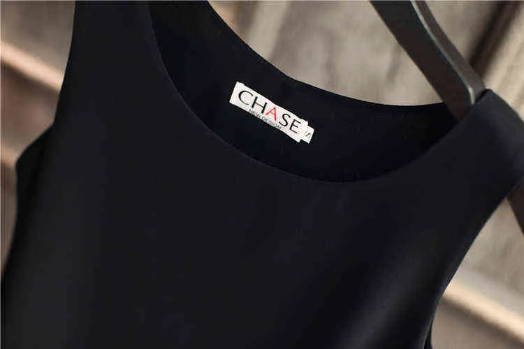 BanerDanni O-pescoço das mulheres blusa 2020 marca de moda grande tamanho blusa camisa dupla camada chiffon camisas casuais sem mangas loos H1230