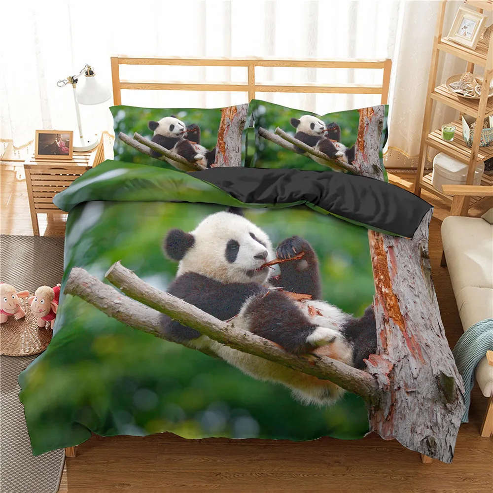 Homesky Panda Literie Ensemble 3D Imprimé Animal Housse De Couette Twin Full Queen King Double AU Unique Tailles Linge De Lit Taie D'oreiller 2/201021