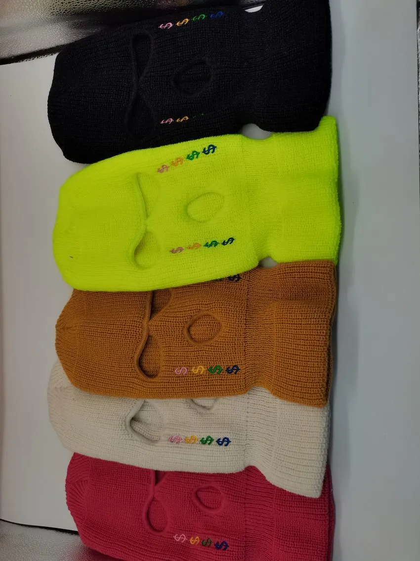 Neon Balaclava 3 Hole Maska narciarska Maski taktyczne Pełna twarz Winter Hat Halloween Party Maski Maski LIMITED Haft Najwyższej Jakości Hurtownie Fabryka