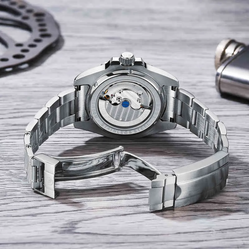 Tesen Brand New 43mm Men Luxury Automatic Mechanical Watches 316l Stainless Steel Sapphire Glass Luminous Waterproof Watch