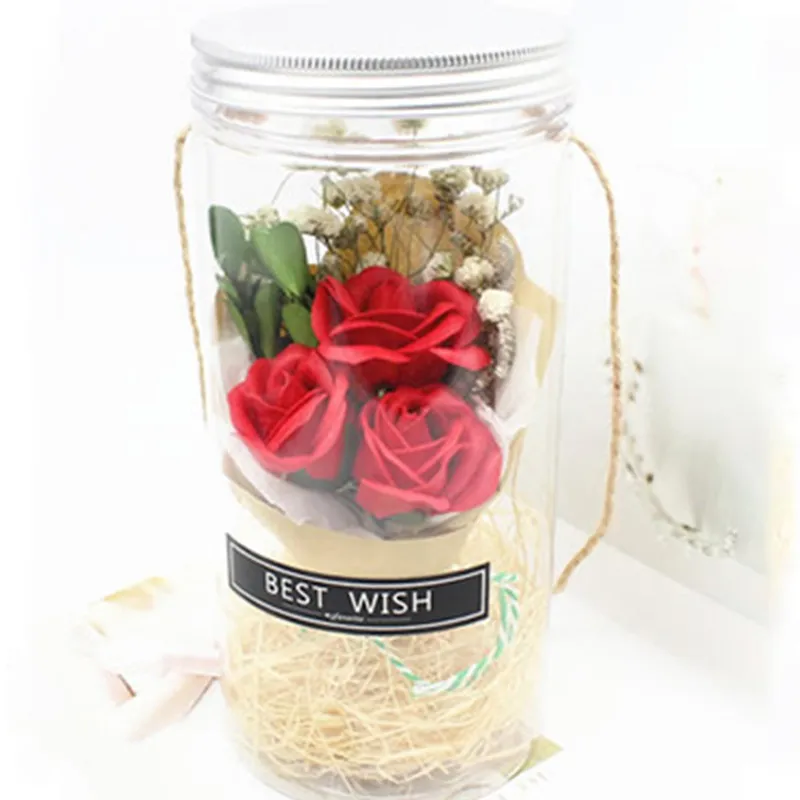 Preserved Flower Soap Rose LED Valentine039s Day Birthday Gift Immortal RGB Light Multicolored Dome Real Eternal Roses Wholesa1858400