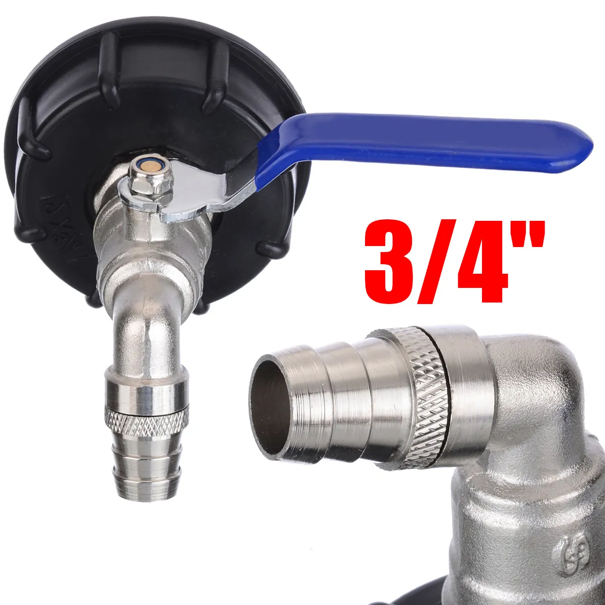 IBC Ball Outlet Tap Tank 3/4 Food Grade Drain Adapter S60x6 1000 L Tank Rainwater Container Brass Hose Faucet Valve