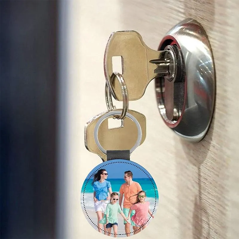 Keychains Sublimation Blanks PU Leather Heat Transfer Keychain With Key Rings DIY Blank251y