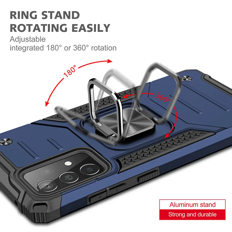 Magnetic Metal Ring Holder Armatura Casse del telefono antiurto Samsung Galaxy A52 A72 A32 A42 A22 A82 A12 A02 A02S Cover posteriore