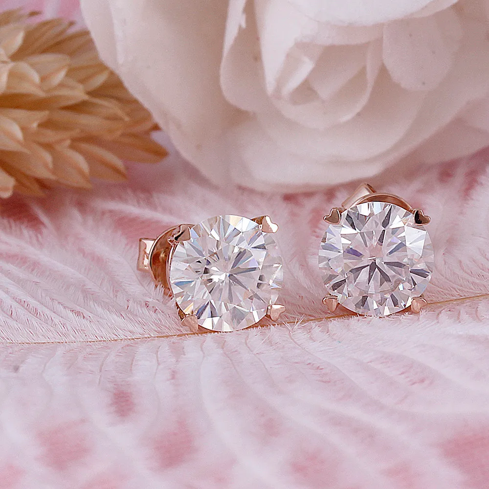 rose gold moissanite stud earrings (2)