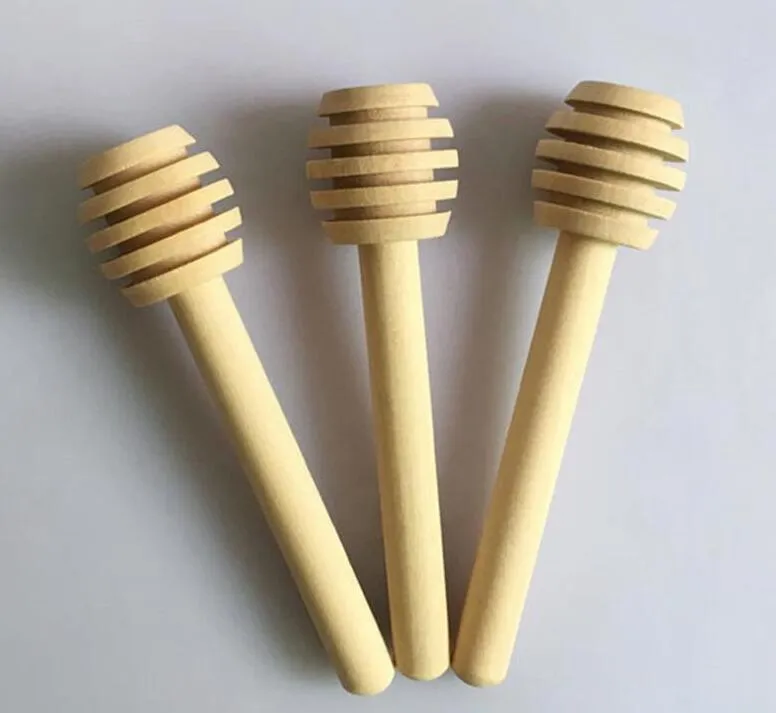 Honey Star Bar Mixing Handle Jar Spoon Practical Wood Dipper Honey Long Stick Honey Kitchen Tools Mini Wood Stick4675332