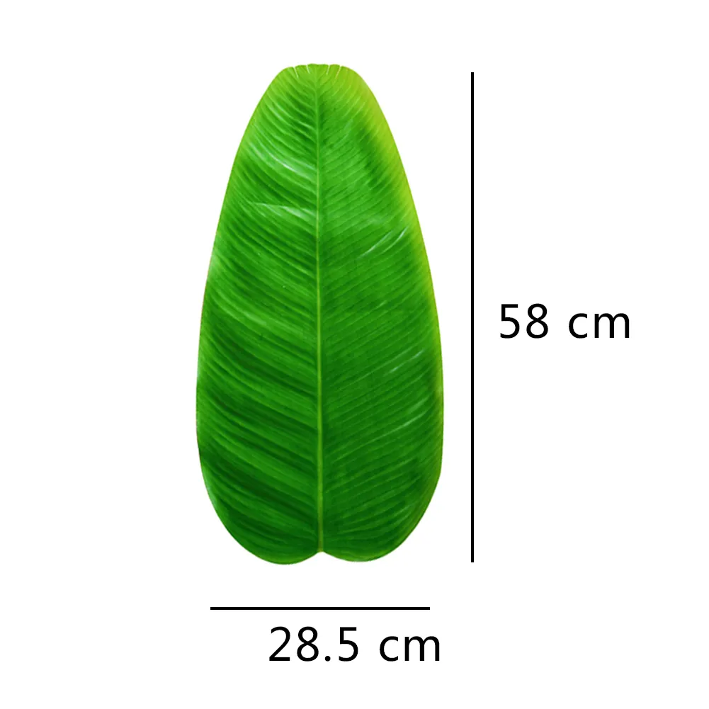 58cm kunstmatige bananenbladeren tafel mat groen blad simulatie plant placemat Hawaiiaanse partij Desktop tropische gebladerte decor T200703