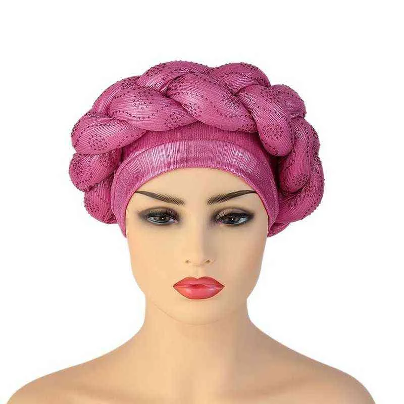Afrikansk hattmönster headwrap hattar för kvinnor förebundet afrikera designer Bonhet Turban Knot Aso OKEaine Turbante Auto Gele 22311p