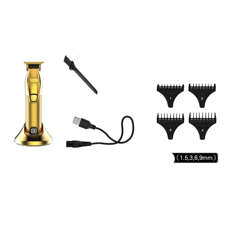Kemei Profesyonel Kuaför Dükkanı Saç Kesme Seti 0mm Giyotin Elektrikli Tıraş Makinesi Bitirmek Makinesi Set Telsiz / Kablolu Li-On Klip 220216