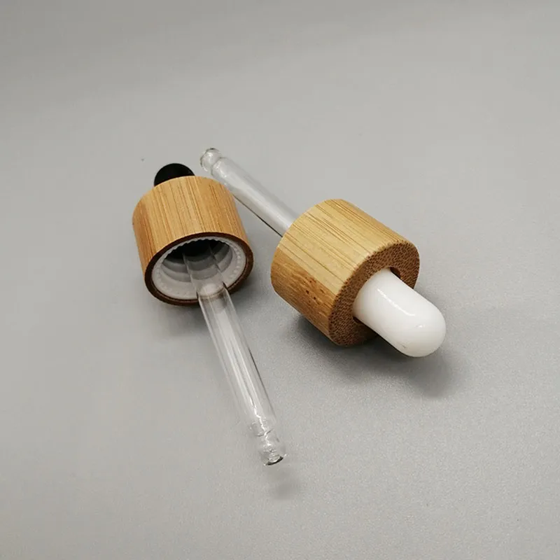 18mm kosmetisk glasflaska Dropper cap EcoFriendly trä Bamboo Cover Pipetting Lid Essential Oil Bottles Top 18/415