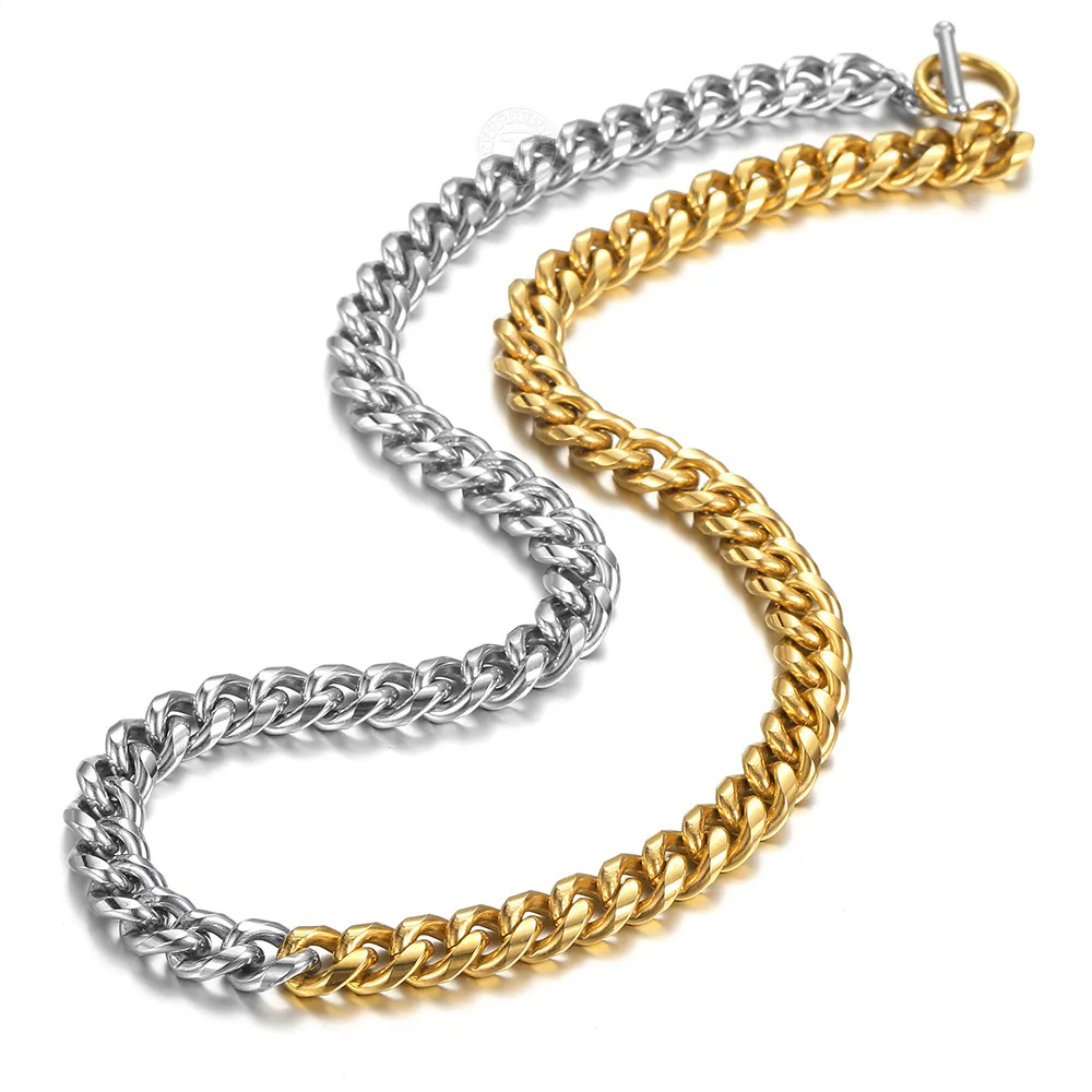 Miami hiphop 39mm rostfritt stål kubansk trottoarkant kedja guld silver färg choker halsband för män kvinnor trend smycken dnm37q01158172636