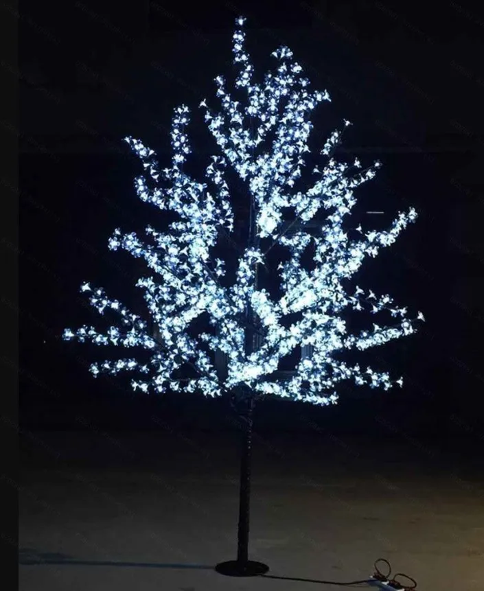 1 5m 1 8m 2m光沢のあるLEDチェリーブロッサムクリスマスツリー照明ウェディングパーティーのための庭の風景飾りランプ254D
