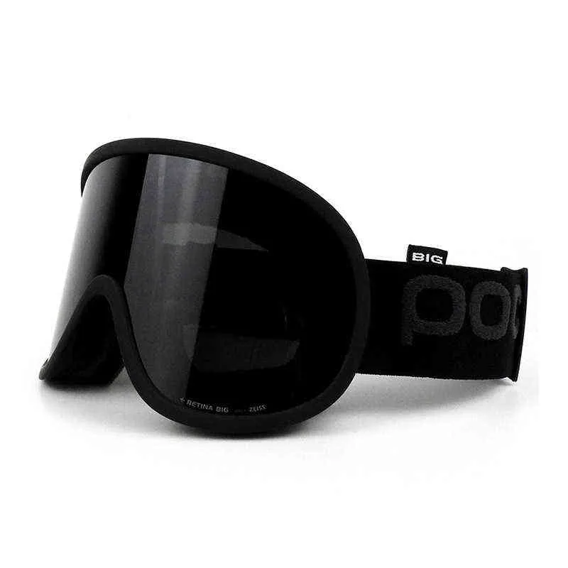 오리지널 POC 브랜드 RETINA SKI GOGGLES 이중 레이어 안티 포그 큰 스키 마스크 유리 스키 남성 여성 스노우 보드 선명도 220110