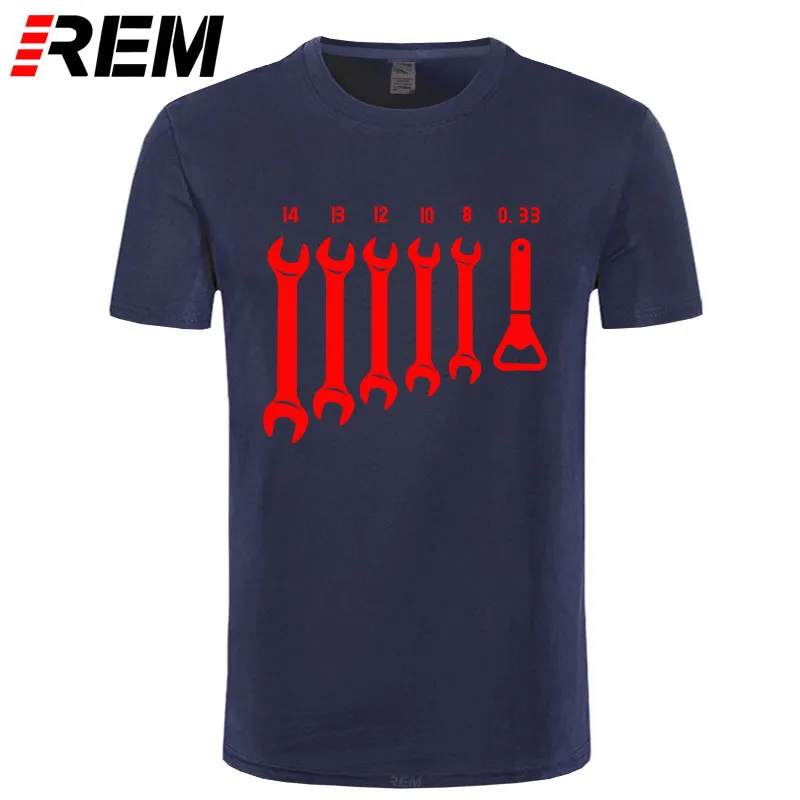 REM Skruvnyckeln Öppna Mekaniker T-shirts Män Bilfix Engineer Cotton Tee Short Sleeve Rolig T Shirts Top Herrkläder 220312