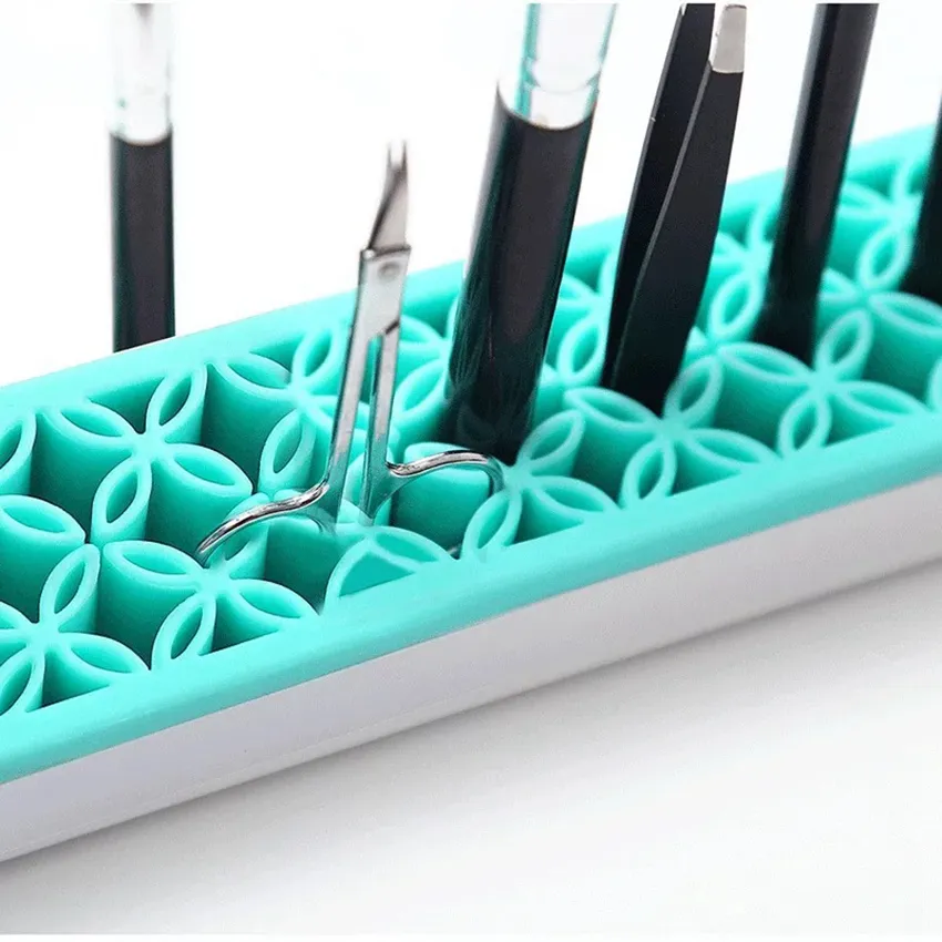 Siliconen Make-up Borstel Opbergdozen Make Borstel Houder Rack Brush Shelf Cosmetica Tool Kit Storage Case Organizer