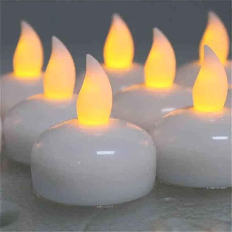 Cool White Not Flimer Floating Candles Water Resistant Candele, Special Velas Decorativa, Mini LED Battery Candles