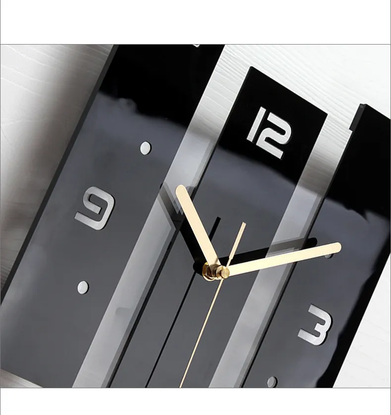 Creative Acryl Swing Wall Clock Modern Black Pendulum Clocks Wall Home Decor Silent Living Room Montre Murale Gift Ideas FZ895 201125