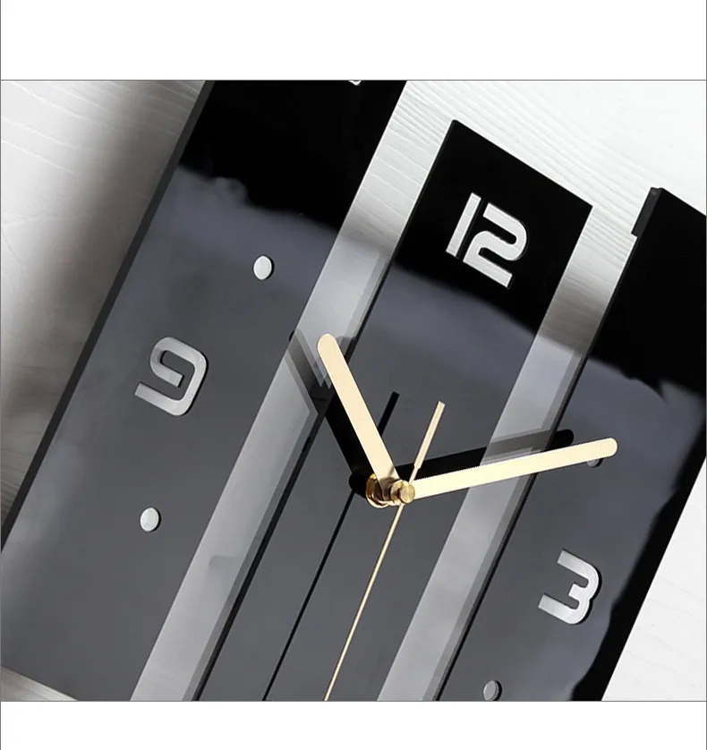 Orologio da parete altalena acrilico creativo moderno cronometro nero a pendolo nero decorazioni la casa soggiorno silenzioso Montre murale idee regalo fz895 201125