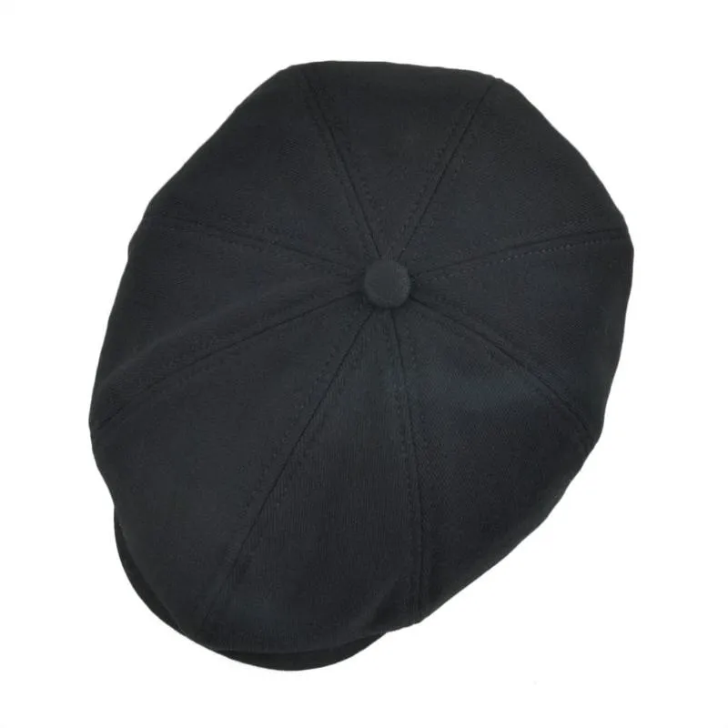 sboy Hoeden Sboy VOBOOM Grote maat zwarte katoenen platte pet Baret Boina Cabbie Driver Golf Heren Dames 8 panelen elastische band Duckbill Ivy 32318A