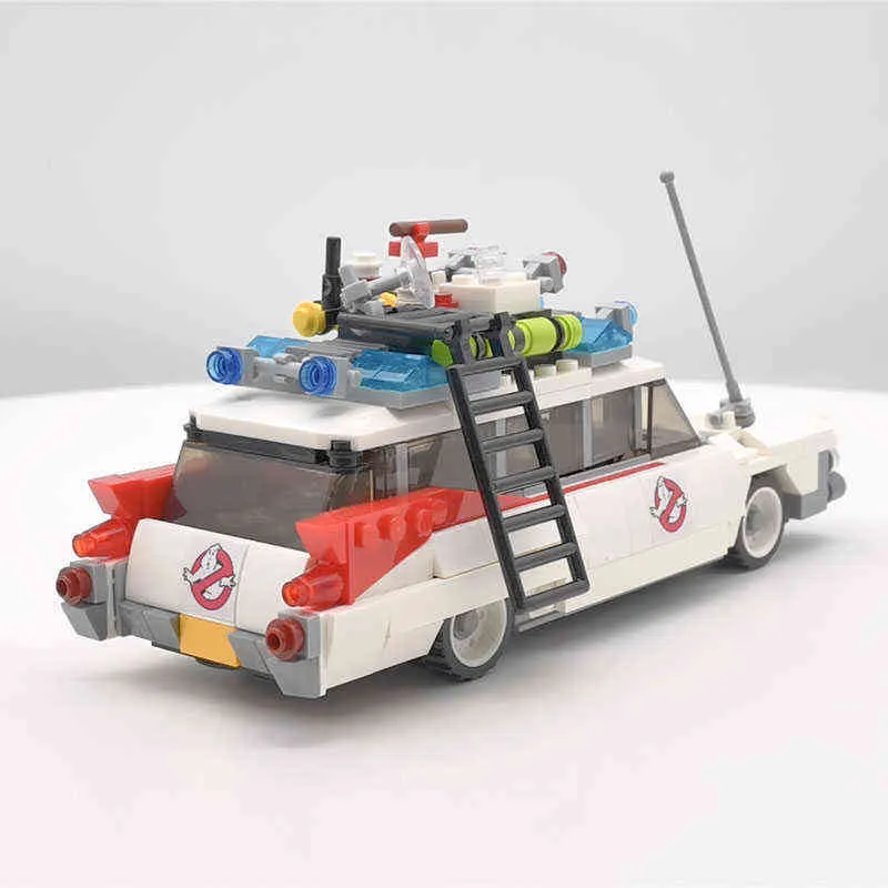 Tekniska bilar Stad Ghostbusters ekto-1 Modellbyggnadsblock Moc Movie Vehicle Bricks DIY Education Leksaker för barn AA220303
