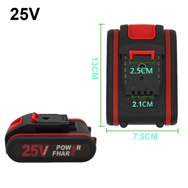 25v 21v 16.8v 12v Electric Drill Li-ion Battery Rechargeable Lithium Battery Cordless Screwdriver Drill Power Tool Accessories (2)