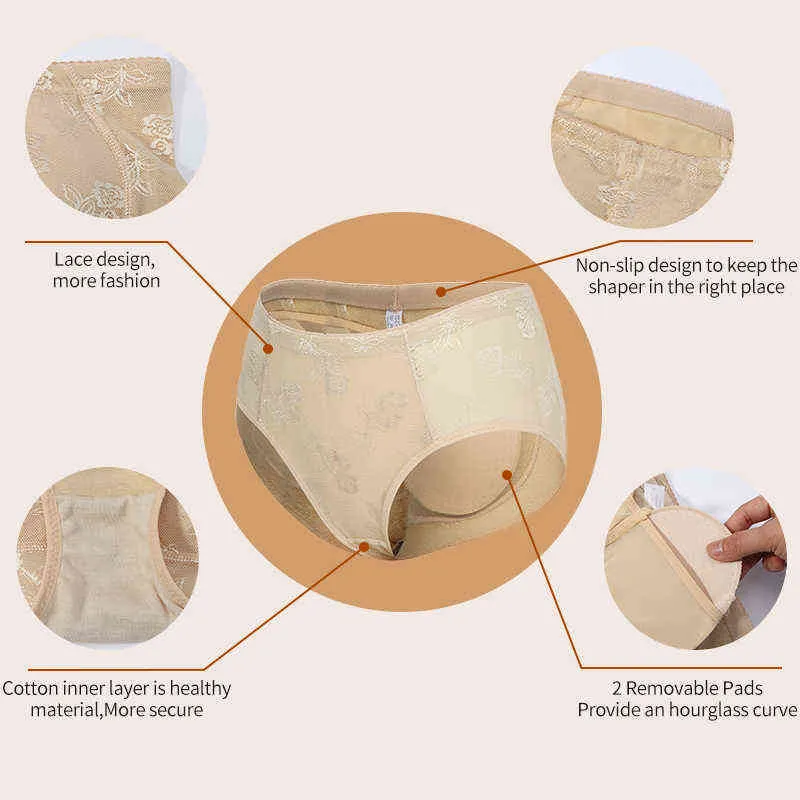 Women Body Shaper Padded Butt Lifter Panty Butt Hip Enhancer Fake Butts Shapwear Slimming Underwear Briefs Push Up Panties G1227