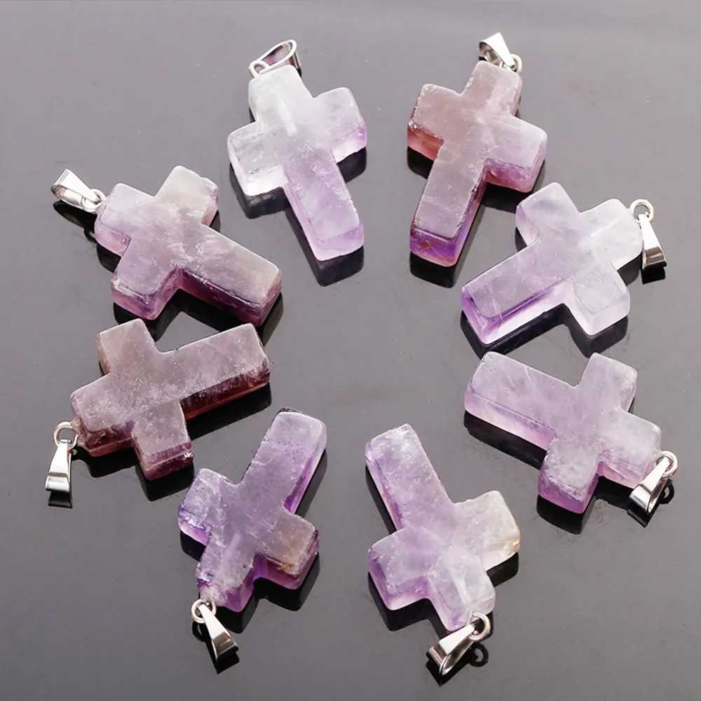 Whole lot Fashion Natural Amethysts Stone Different Shape Beads Pendants DIY Jewelry Making for Women Shiping Q11134049098