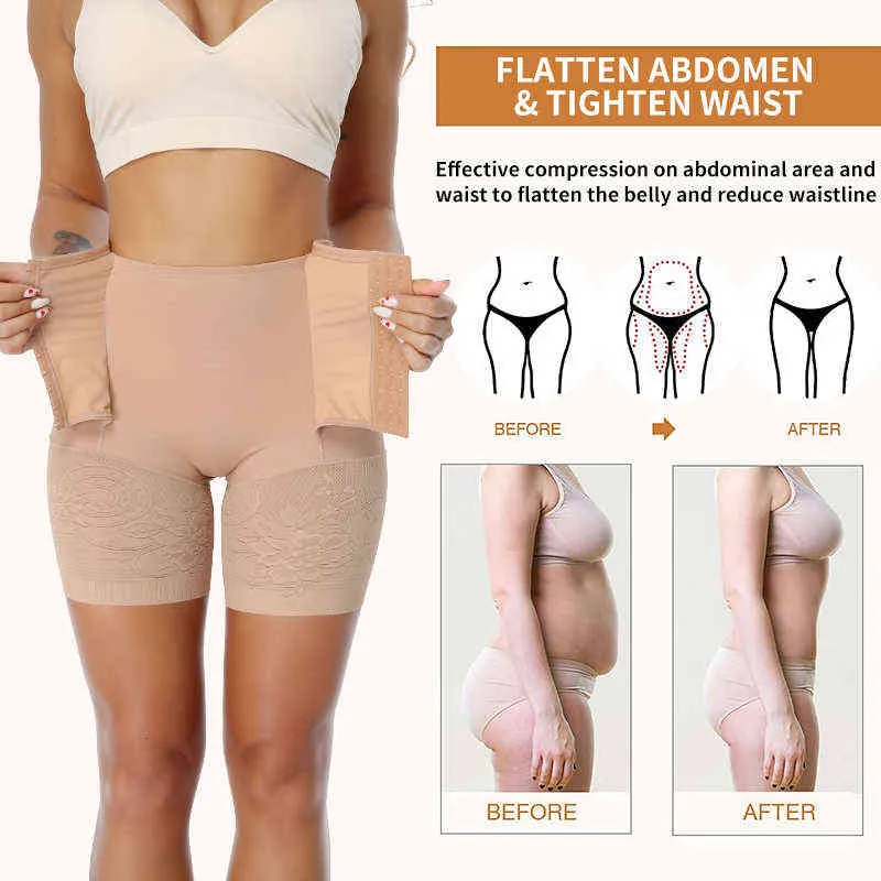 Shapewear pour femmes taille haute contrôle du ventre corps Shaper bout à bout cuisse sous-vêtements amincissants Faja formateur Shorts culottes 220115221836458