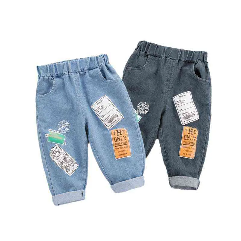 Baby Boy Jeans larghi Elastico in vita Soft Pull On Bambino Bambini Pantaloni in denim Primavera Autunno Moda Pantaloni casual C0007 G1220