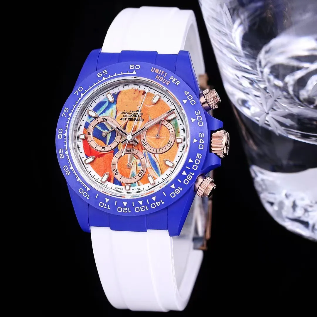TW Automatic Mechanical Watch Size 40x13 5 مع 7750 حركة الياقوت الزجاجية المرآة السيراميك حلقة القرص Fluororubber Material S281O