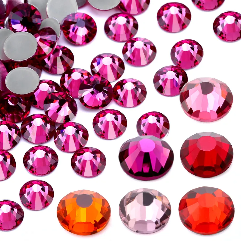 Diamanti sciolti serie rossa strass di vetro strass hotfix ferro su cristallo strass hot fix indumento in tessuto