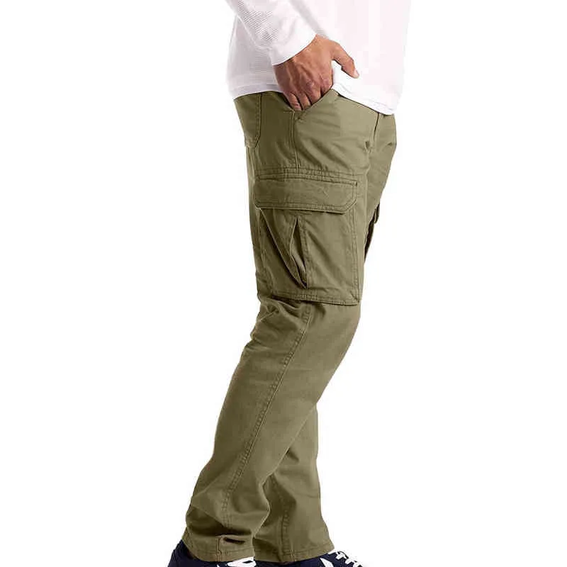 Pantalon Jeans Pantalon cargo pour homme Vêtements de travail Combat Safety Cargo 6 poches Pantalon complet Taille moyenne Veste pour homme Pantalon pleine longueur Pantalon H1223