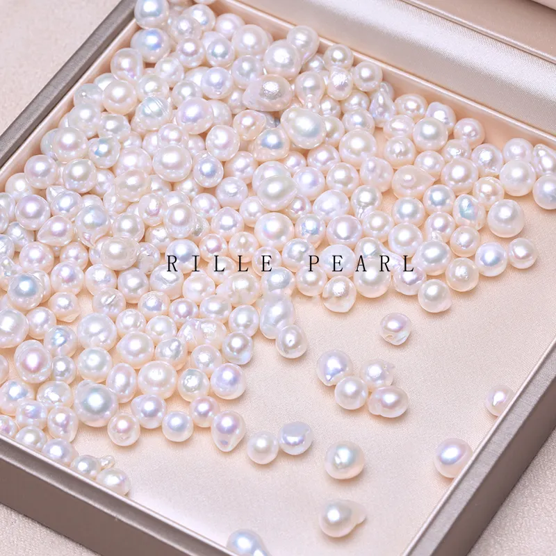 Gros naturel eau douce Akoya perle en vrac en forme spéciale à haute brillance goutte 6-7mm particule irrégulière bricolage perle BQN T200507