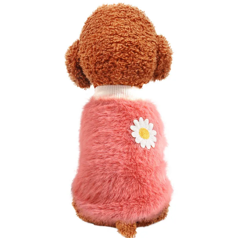 Roupas de cachorro de inverno Daisy Redonda de pescoço de animais de estimação quente para cães pequenos Costumes CATA CAZELO JAPETO DE PUNHO DE PUNHO DE PUNLO Y200917