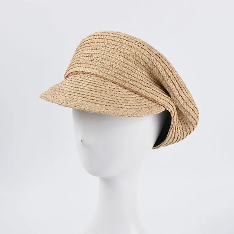 nuova femmina retrò design pieghettato cappello da strillone donna protezione solare cappelli ottagonali eleganti berretti da tea party donna baker boy cappello i Y2248m