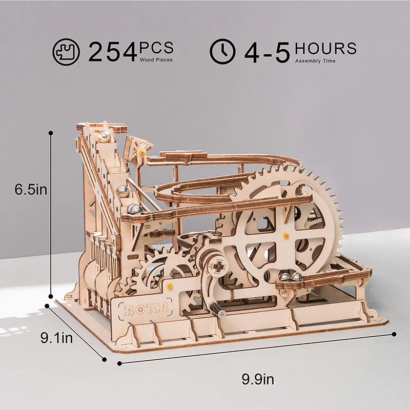 Robotime Rokr blokkeert Marble Race Run Maze Balls Track Diy 3D Wooden Puzzle ER Model Building Kits Toys voor Drop 220715