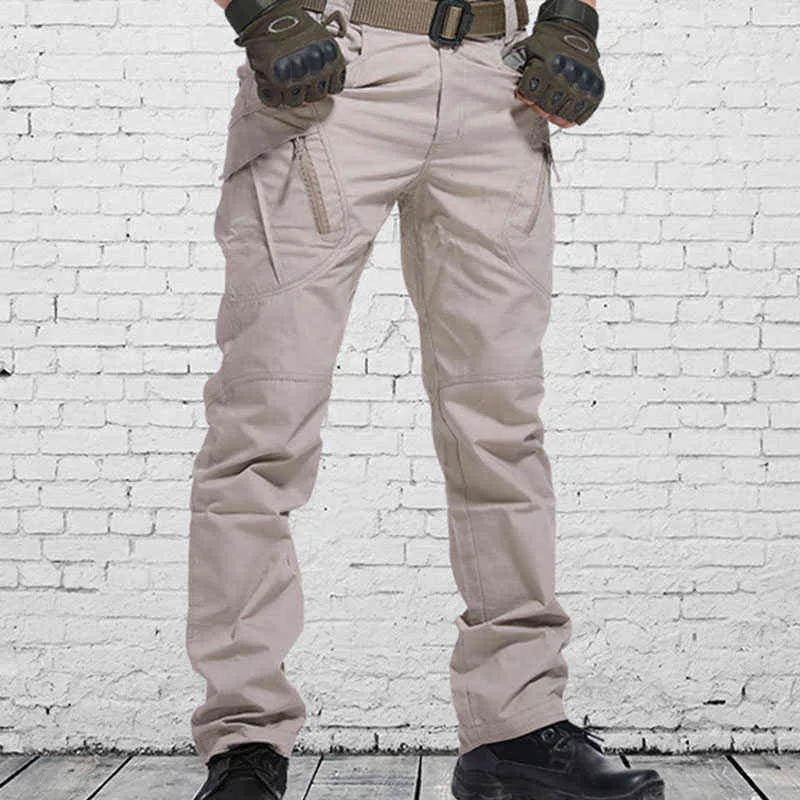 Mäns Casual Cargo Pants Classic Outdoor Army Tactical Sweatpants Andningsbar Lätt Vattentät Militär Snabb Torra Byxor H1223