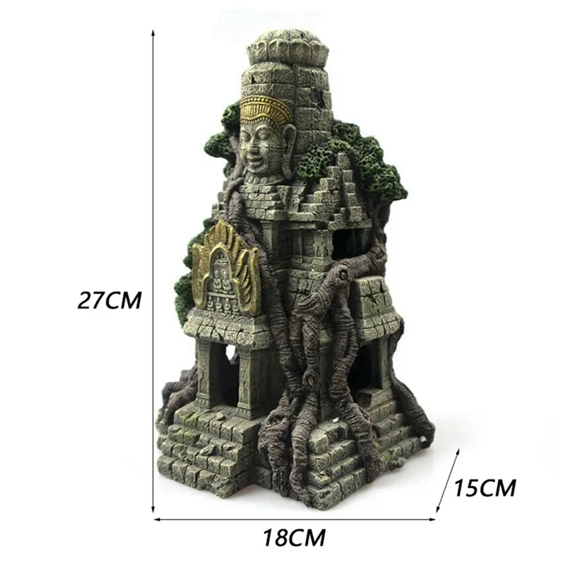 Hem rium prydnad Ancient Stone Buddha Harts Figurines Fish Tank Decoration Accessories Y200917