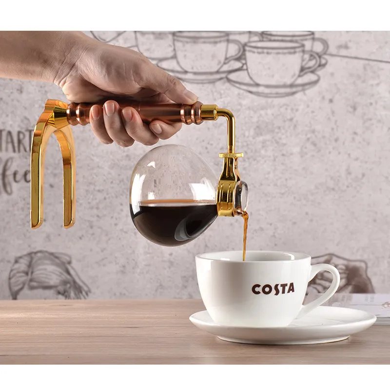 Eworld Japon tarzı Sifon Kahve Make Çay Sifon Pot Vakum Kahve Yapıcı Cam Tipi Kahve Makinesi Filtresi 3Cups C10303282
