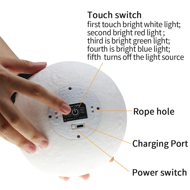 LED Moon Light Fernbedienung USB Urlaub Schlaf wiederaufladbar kreativer Traumtisch Nachtlampe Bunt Touch Decor Schlafzimmer Geschenk1569
