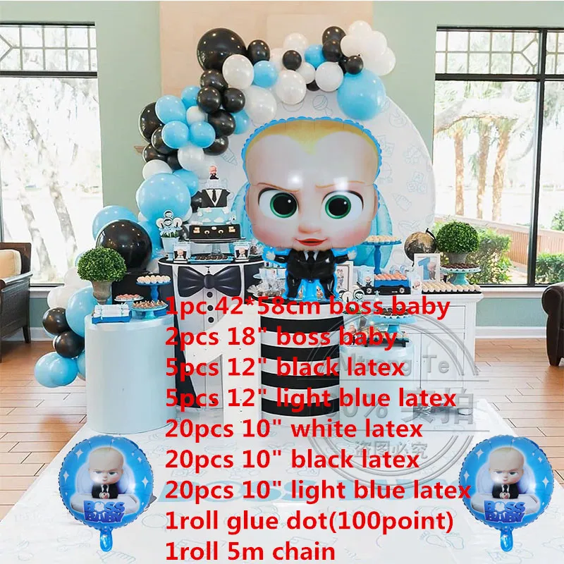 75 pezzi Cartoon Baby Boss Festa di compleanno a tema Foil Palloncini a elio Decorazioni feste di compleanno bambini Ghirlanda Arco Kit Air Globos 10272666