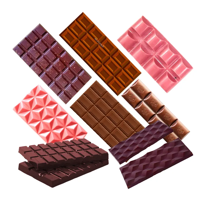 3D -stångformar Polykarbonatbricka för plastformar Para fast chokladformar Forma Bakery Bakning Mögelbakningsverktyg Q1218295T