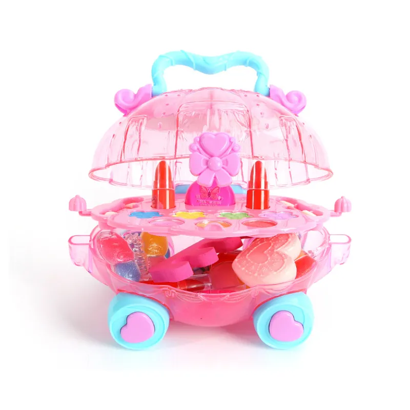 Nouveaux produits cosmétiques pour enfants vernis à ongles rouge à lèvres ensemble de jouets non toxiques lavables petite fille jouer maison princesse simulation boîte de maquillage LJ201009